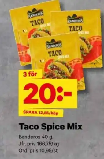 City Gross BANDEROS Taco spice mix erbjuda