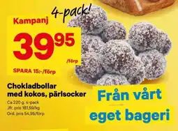 City Gross Chokladbollar med kokos, pärlsocker erbjuda
