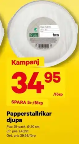 City Gross FIXA Papperstallrikar djupa erbjuda