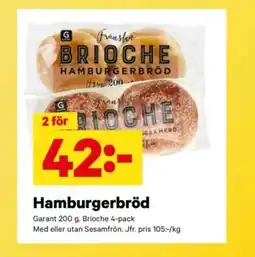 City Gross GARANT Hamburgerbröd erbjuda