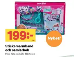 City Gross STICKI ROLLS Stickersarmband och samlarbok erbjuda