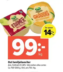 Coop Extra ARLA Ost familjefavoriter erbjuda