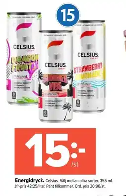 Coop Extra CELSIUS Energidryc:k erbjuda