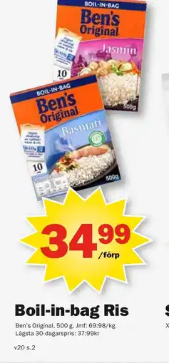 Pekås Boil-in-bag ris erbjuda