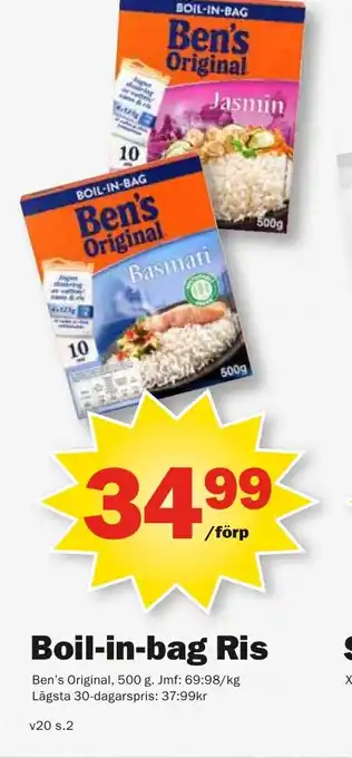 Pekås Boil-in-bag ris erbjuda
