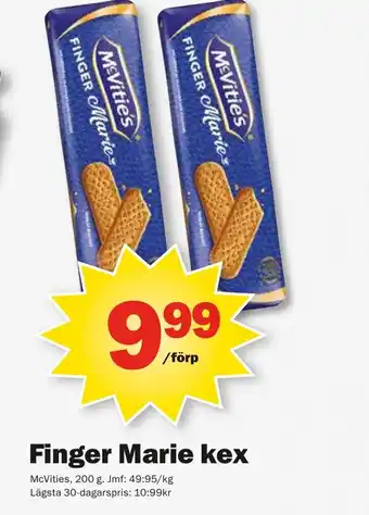Pekås MCVITIES Finger marie kex erbjuda