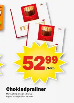Pekås MERCI Chokladpraliner erbjuda
