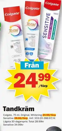 Pekås COLGATE Tandkräm erbjuda