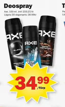 Pekås AXE Deospray erbjuda