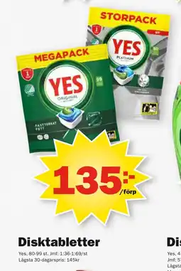 Pekås YES Disktabletter erbjuda