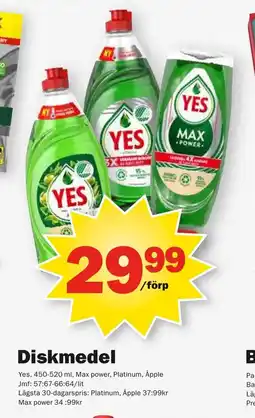 Pekås YES Diskmedel erbjuda