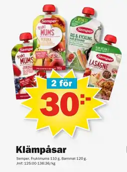 Pekås SEMPER Klämpåsar erbjuda