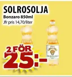 Matvärlden Tensta BONZARO Solrosolja erbjuda