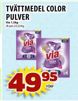 Matvärlden Tensta VIA Tvättmedel color pulver erbjuda