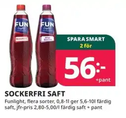 Tempo FUNLIGHT Sockerfri saft erbjuda
