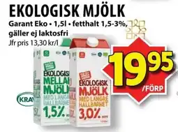 Matvärlden Tensta GARANT Ekologisk mjölk erbjuda