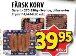 Matvärlden Tensta GARANT Färsk korv erbjuda