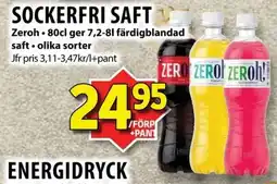 Matvärlden Tensta ZEROH Sockerfri saft erbjuda