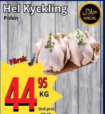 Supergrossen Hel kyckling erbjuda