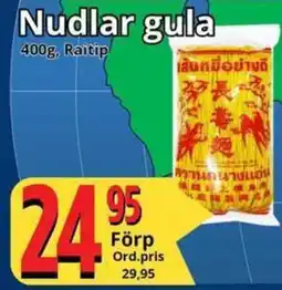 Supergrossen RAITIP Nudlar gula erbjuda