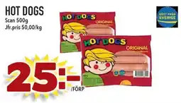 Supergrossen SCAN Hot dogs erbjuda