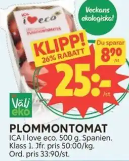 Ica Hajen Lagpris ICA Plommontomat erbjuda
