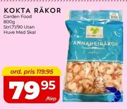 Matrix Butikerna GARDEN FOOD Kokta räkor erbjuda