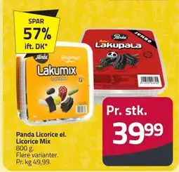 Fleggaard PANDA Licorice el. Licorice Mix erbjuda