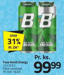 Fleggaard Faxe Kondi Energy erbjuda