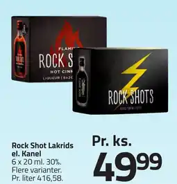 Fleggaard Rock Shot Lakrids el. Kanel erbjuda
