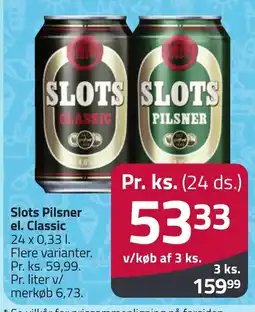 Fleggaard SLOTS Pilsner el. Classic erbjuda