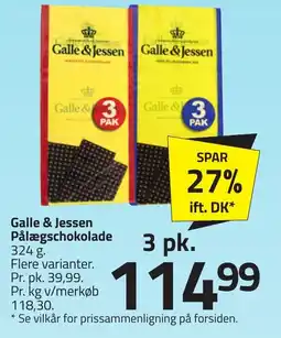 Fleggaard GALLE & JESSEN Pålægschokolade erbjuda