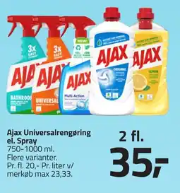 Fleggaard AJAX Universalrengøring el. Spray erbjuda