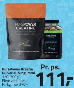 Fleggaard PUREPOWER Kreatin Pulver el. Vingummi erbjuda