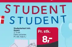 Fleggaard Studenterkort Inkl. Kuvert erbjuda