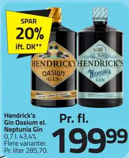 Fleggaard HENDRICK'S Gin Oasium el. Neptunia Gin erbjuda