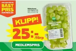 Stora Coop Gröna druvor erbjuda