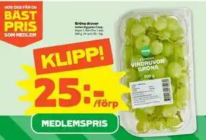 Stora Coop Gröna druvor erbjuda