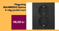 Hornbach Vägguttag MALMBERGS Optima 2-vägs jordat svart erbjuda