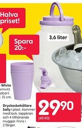 Rusta Dryckesbehållare Sally erbjuda