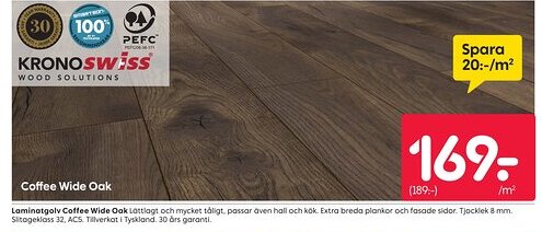 Rusta Laminatgolv Coffee Wide Oak erbjuda