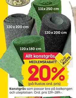 Rusta Konstgräs erbjuda