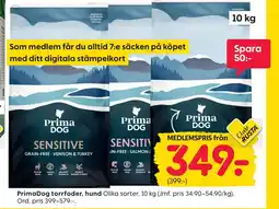 Rusta PrimaDog torrfoder, hund erbjuda