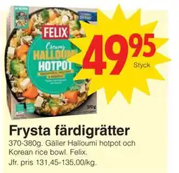 Matöppet Frysta färdigrätter erbjuda