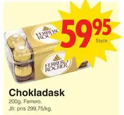 Matöppet Chokladask erbjuda