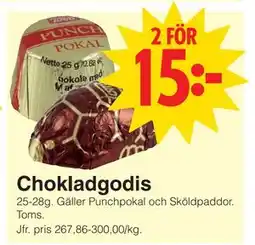 Matöppet Chokladgodis erbjuda