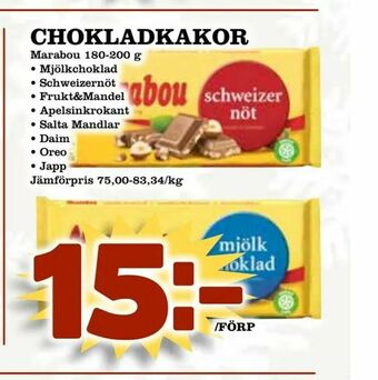Din Mat Chokladkakor erbjuda