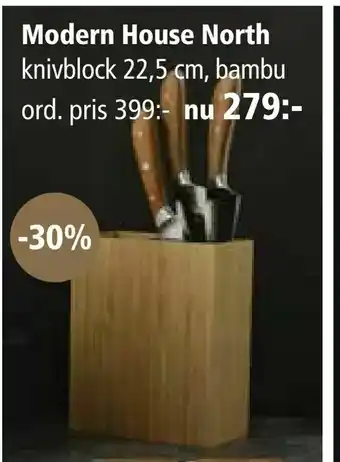 Kitch'n Modern House North knivblock 22,5 cm, bambu erbjuda