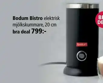 Bodum Bistro elektrisk mjölkskummare, 20 cm