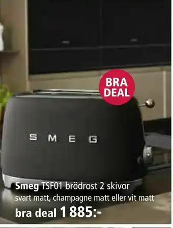 Kitch'n Smeg TSF01 brödrost 2 skivor erbjuda